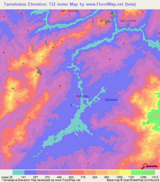 Tamaleatua,Indonesia Elevation Map