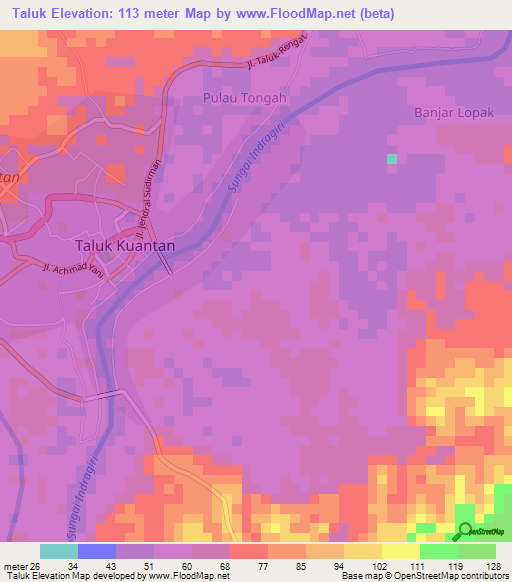 Taluk,Indonesia Elevation Map