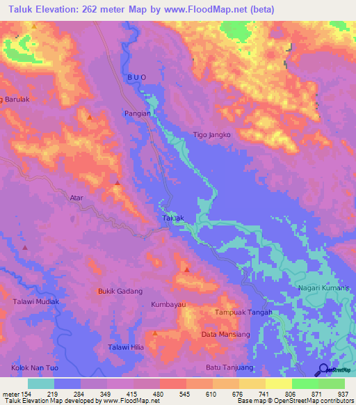 Taluk,Indonesia Elevation Map