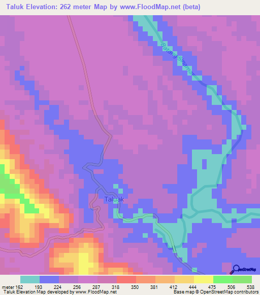 Taluk,Indonesia Elevation Map