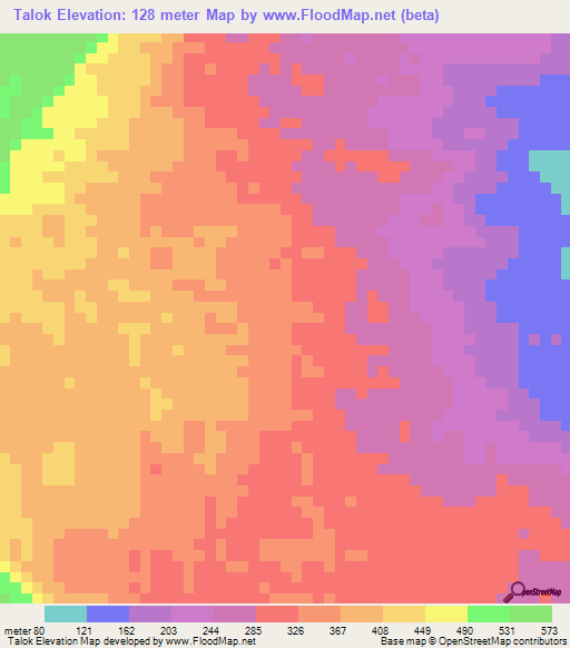 Talok,Indonesia Elevation Map