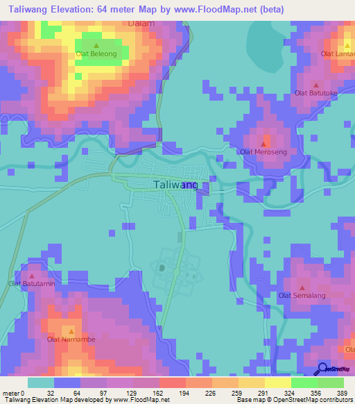 Taliwang,Indonesia Elevation Map