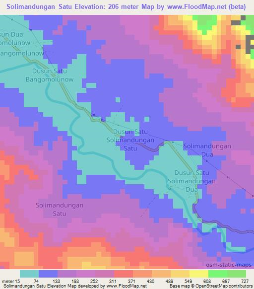 Solimandungan Satu,Indonesia Elevation Map