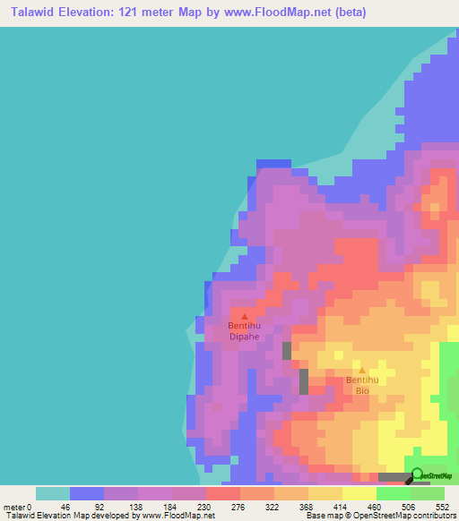 Talawid,Indonesia Elevation Map