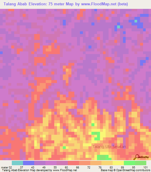 Talang Abab,Indonesia Elevation Map