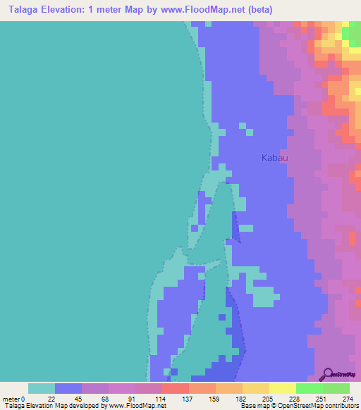 Talaga,Indonesia Elevation Map