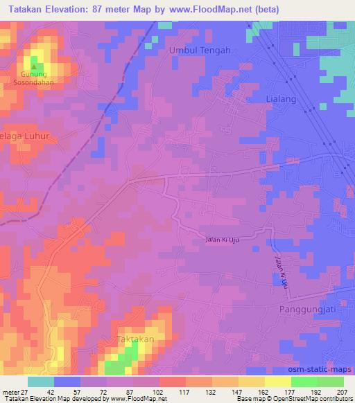 Tatakan,Indonesia Elevation Map