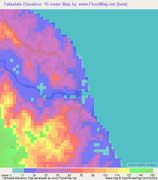 Takkalala,Indonesia Elevation Map