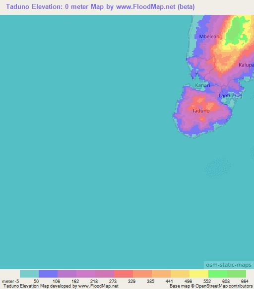 Taduno,Indonesia Elevation Map