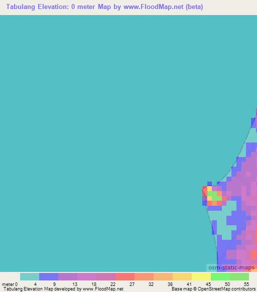 Tabulang,Indonesia Elevation Map