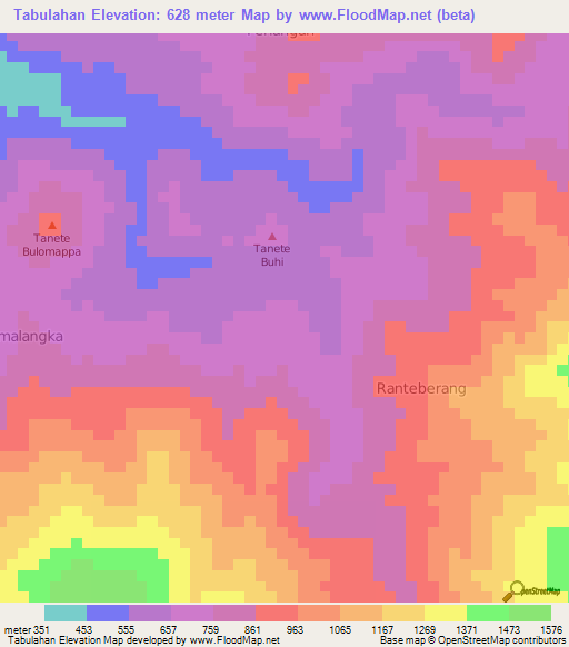 Tabulahan,Indonesia Elevation Map