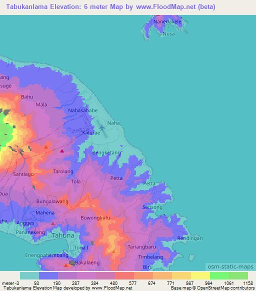 Tabukanlama,Indonesia Elevation Map