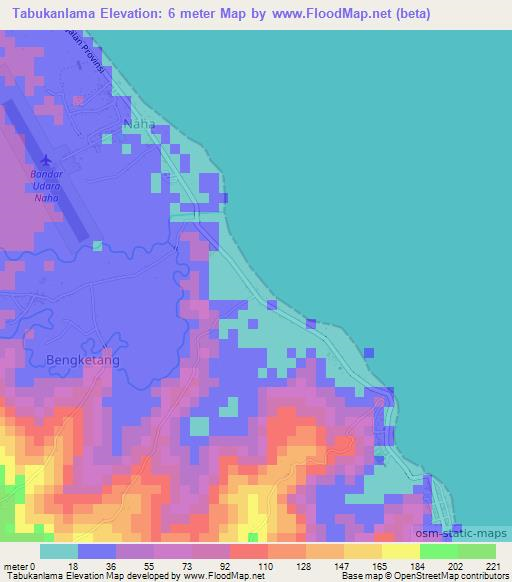 Tabukanlama,Indonesia Elevation Map