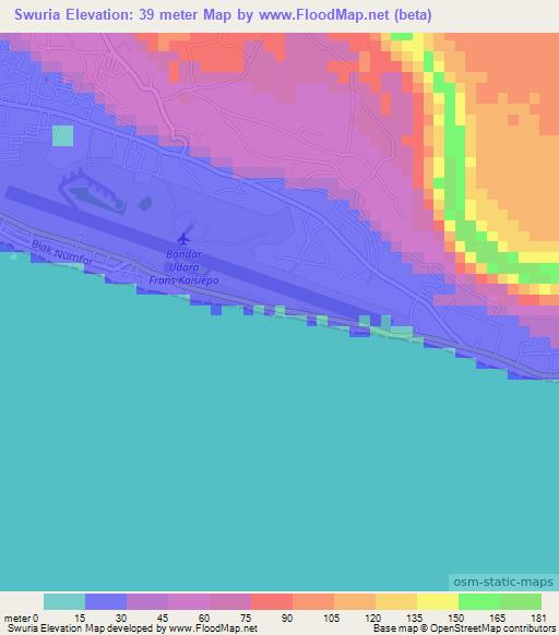 Swuria,Indonesia Elevation Map