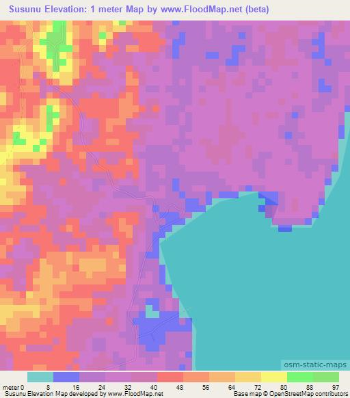 Susunu,Indonesia Elevation Map