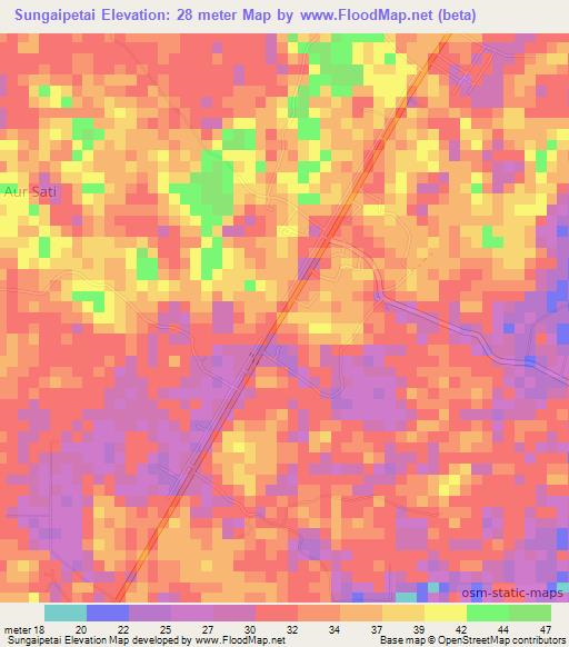 Sungaipetai,Indonesia Elevation Map