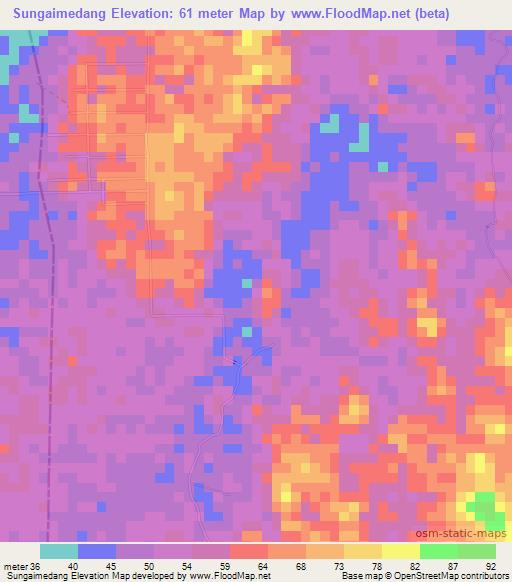 Sungaimedang,Indonesia Elevation Map