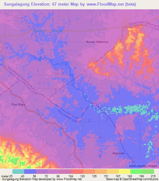 Sungaiagung,Indonesia Elevation Map