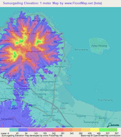 Sumurgading,Indonesia Elevation Map