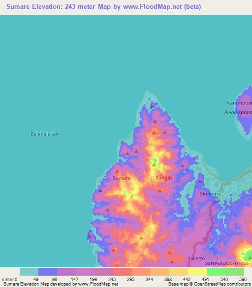 Sumare,Indonesia Elevation Map