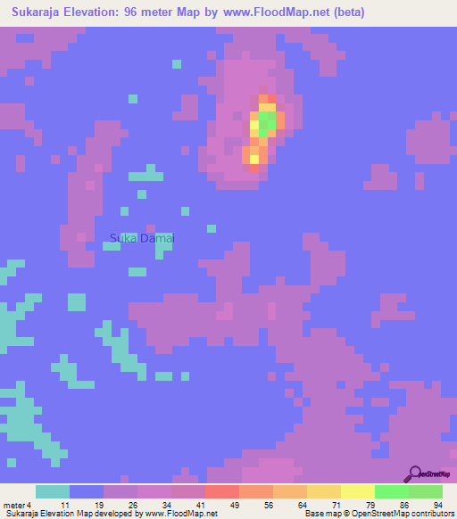 Sukaraja,Indonesia Elevation Map