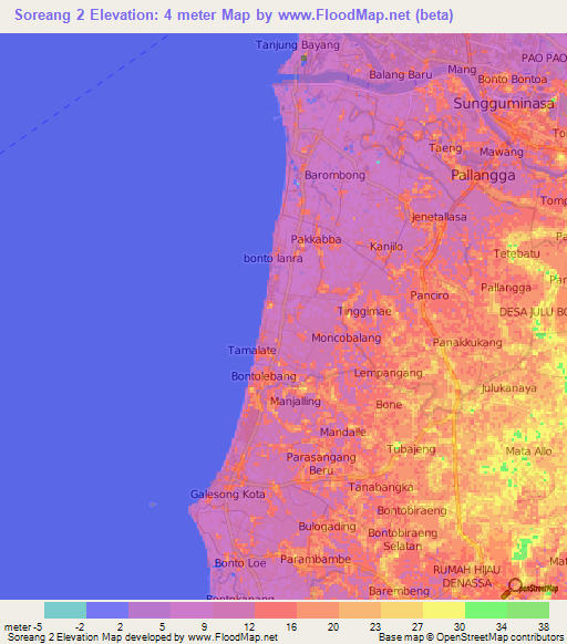 Soreang 2,Indonesia Elevation Map
