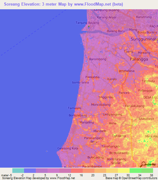 Soreang,Indonesia Elevation Map