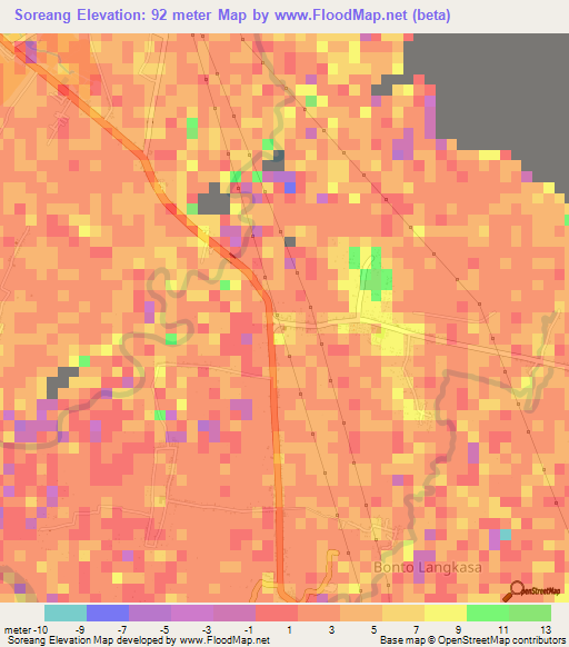 Soreang,Indonesia Elevation Map