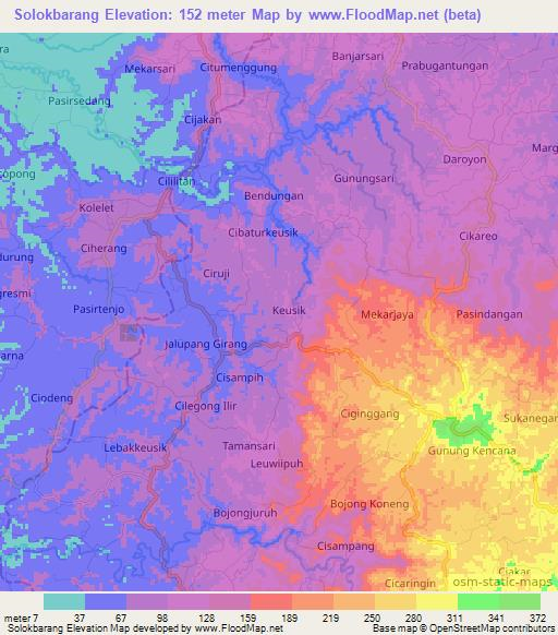 Solokbarang,Indonesia Elevation Map