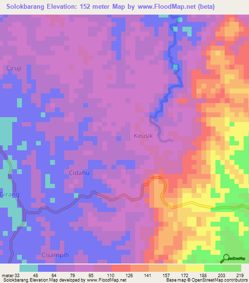 Solokbarang,Indonesia Elevation Map