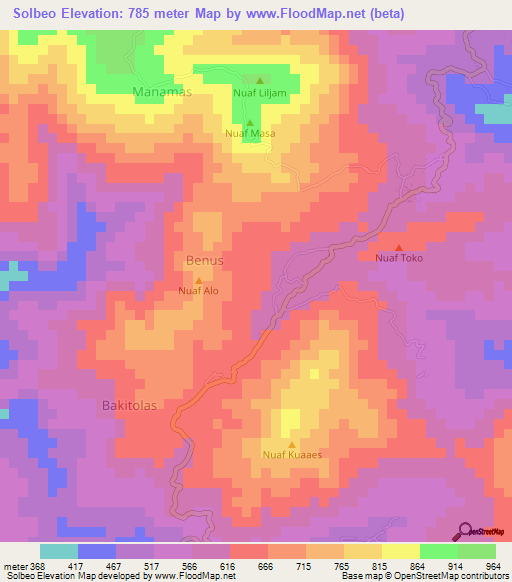 Solbeo,Indonesia Elevation Map