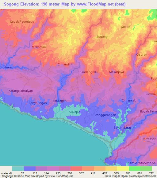 Sogong,Indonesia Elevation Map