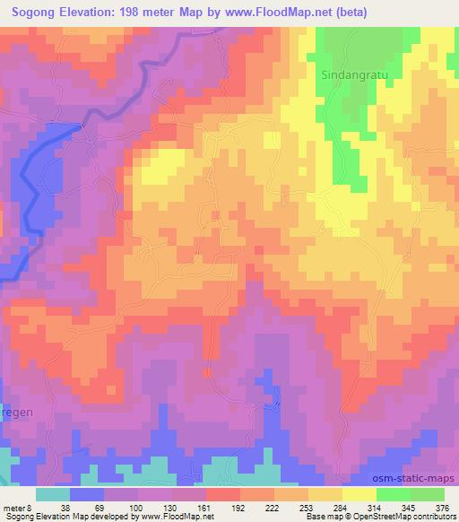 Sogong,Indonesia Elevation Map