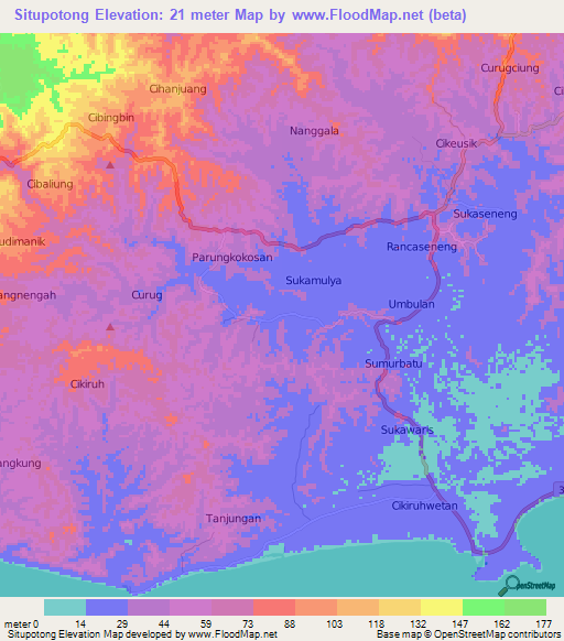 Situpotong,Indonesia Elevation Map