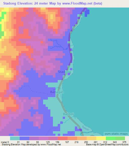 Stadong,Indonesia Elevation Map