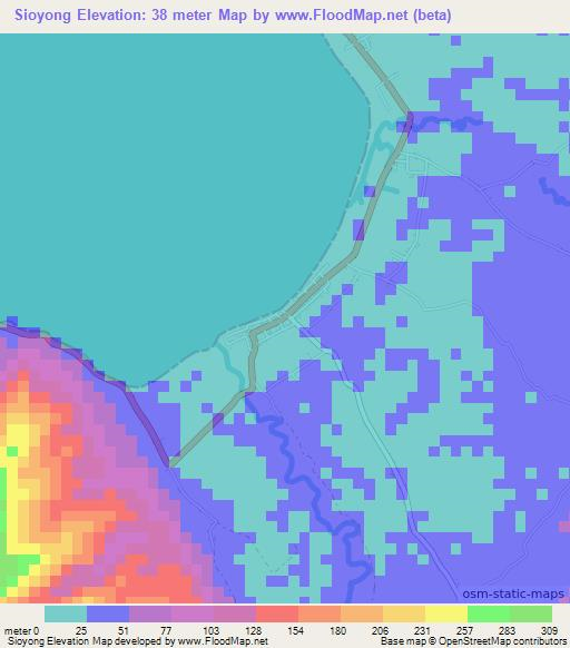 Sioyong,Indonesia Elevation Map