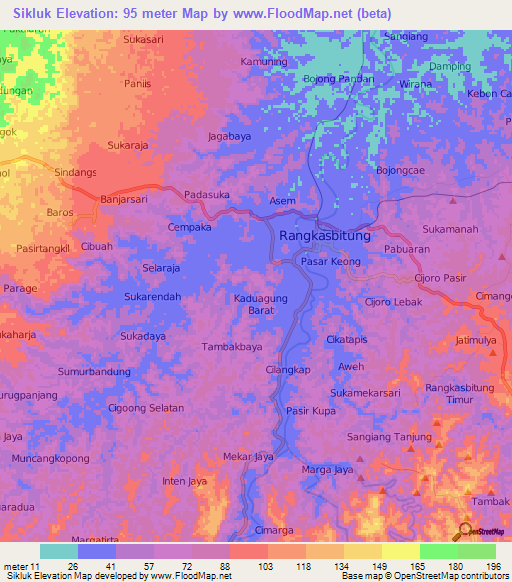 Sikluk,Indonesia Elevation Map