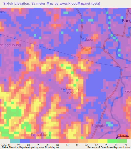 Sikluk,Indonesia Elevation Map