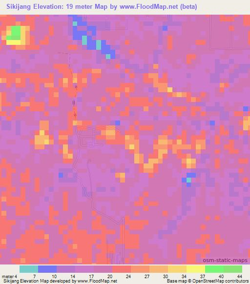 Sikijang,Indonesia Elevation Map