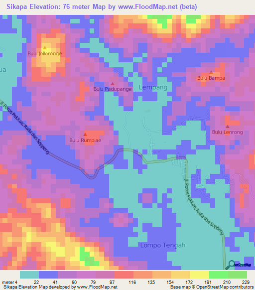 Sikapa,Indonesia Elevation Map