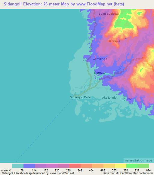 Sidangoli,Indonesia Elevation Map