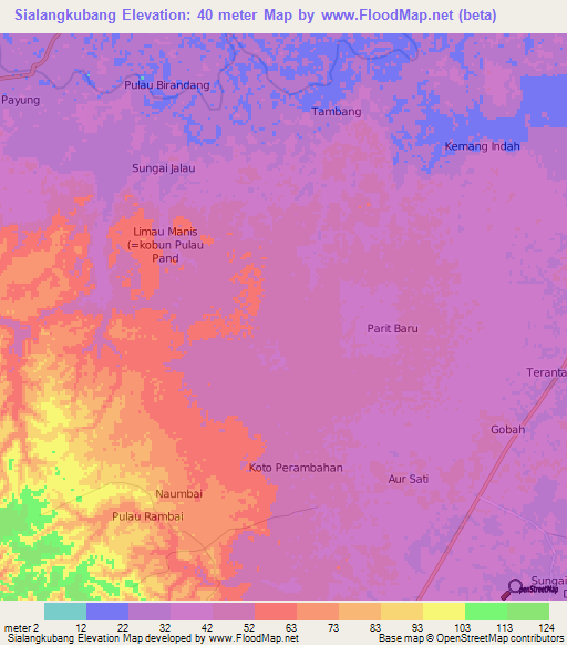 Sialangkubang,Indonesia Elevation Map