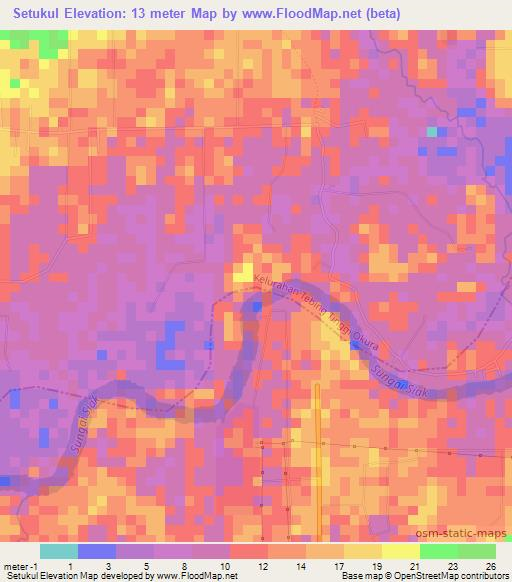 Setukul,Indonesia Elevation Map