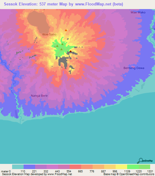 Sessok,Indonesia Elevation Map