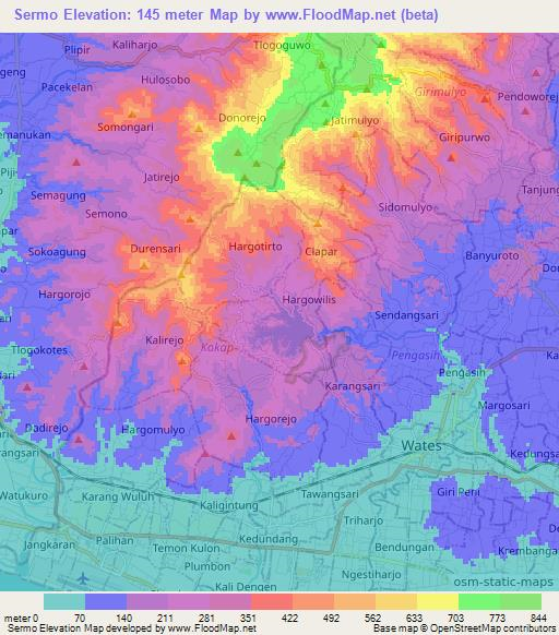 Sermo,Indonesia Elevation Map