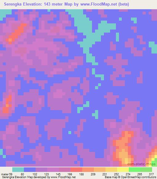 Serengka,Indonesia Elevation Map