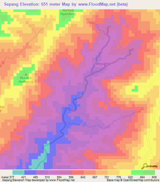 Sepang,Indonesia Elevation Map