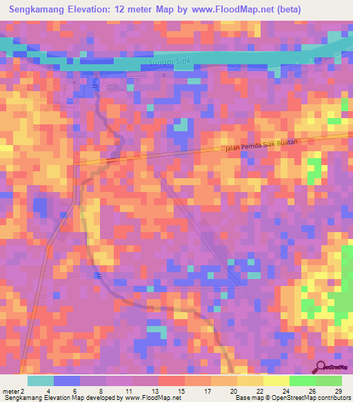 Sengkamang,Indonesia Elevation Map