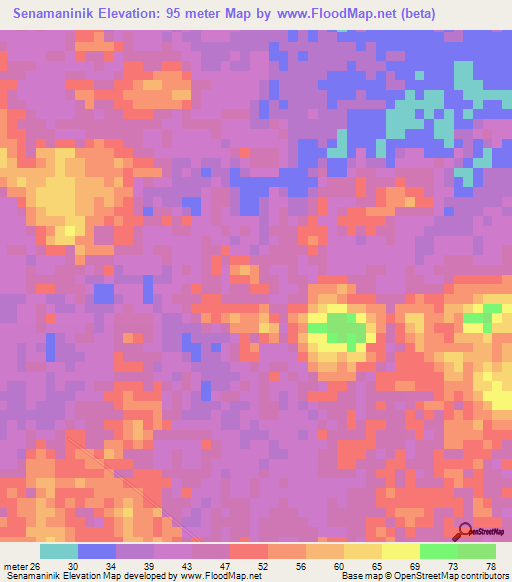 Senamaninik,Indonesia Elevation Map