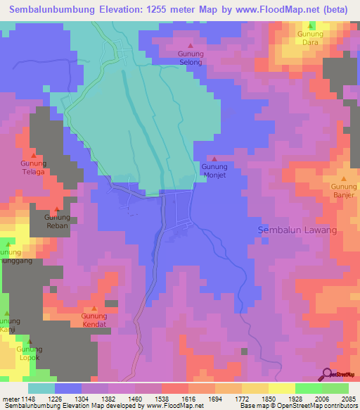 Sembalunbumbung,Indonesia Elevation Map